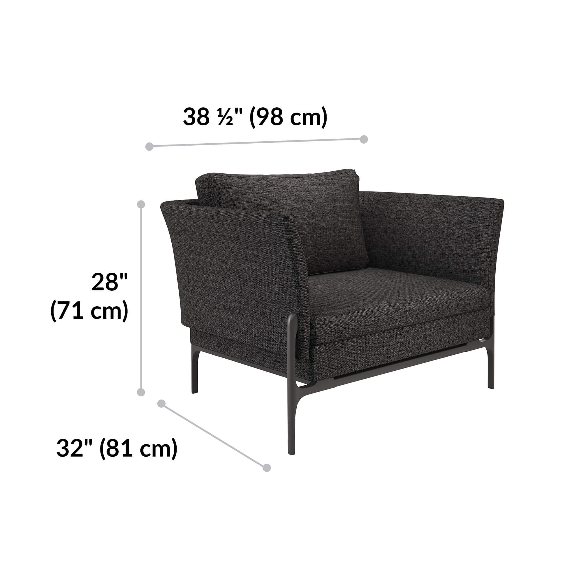 Armchair size cm 2025